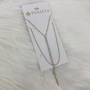 PANACEA - OS - NWT Two Chain Layered Drop Necklace